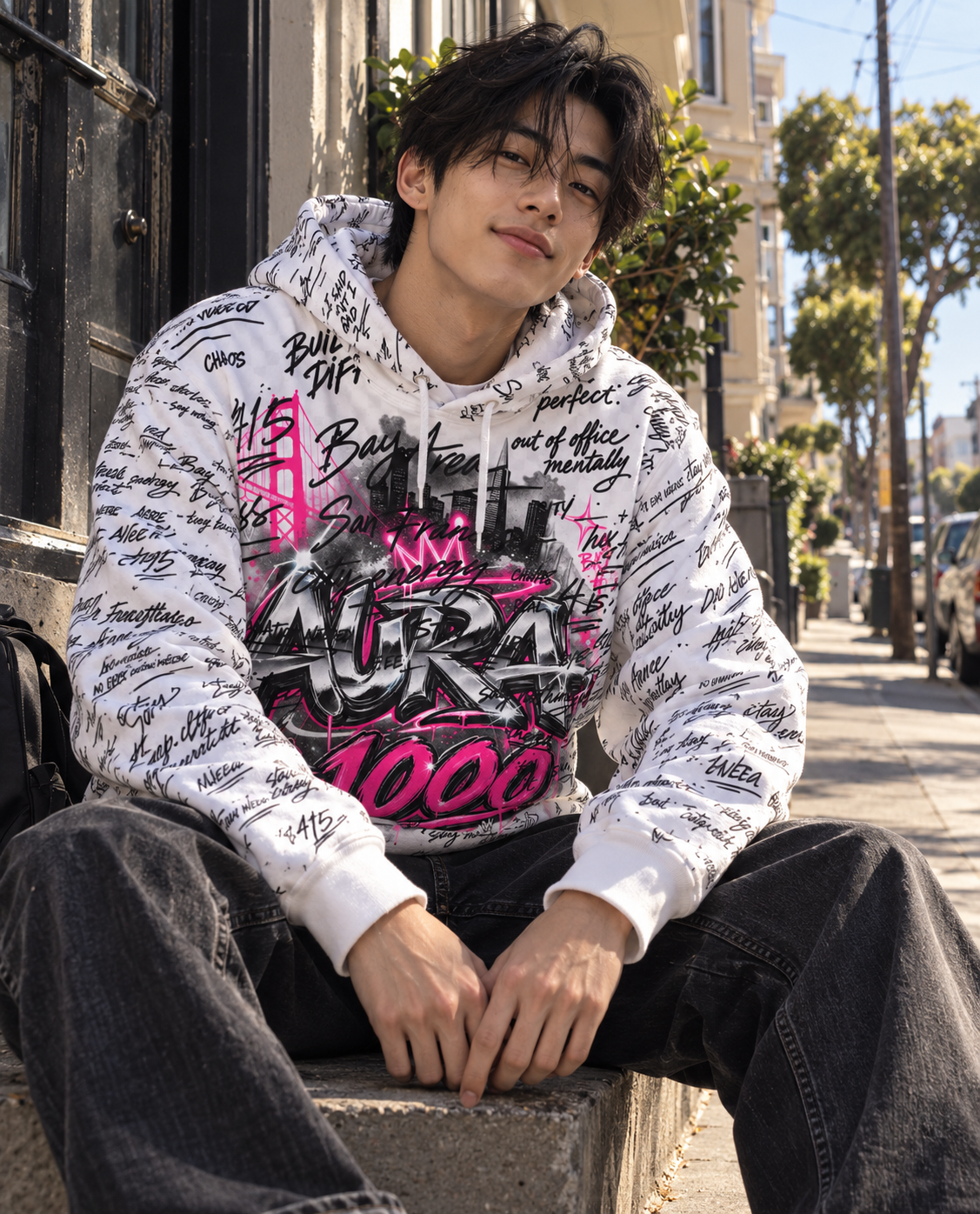 Aura +1000 Oversized Cotton Hoodie