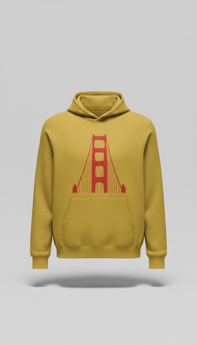 Concrete Mist Golden Gate Yellow Hoodie