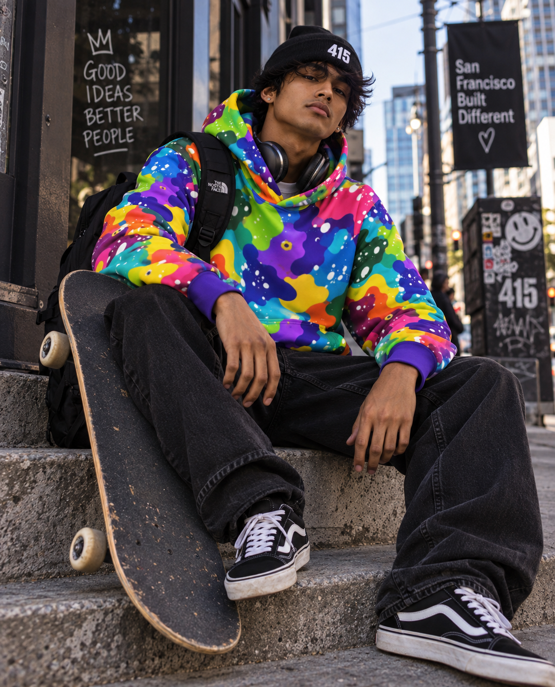 Color Riot Oversized Cotton Hoodie