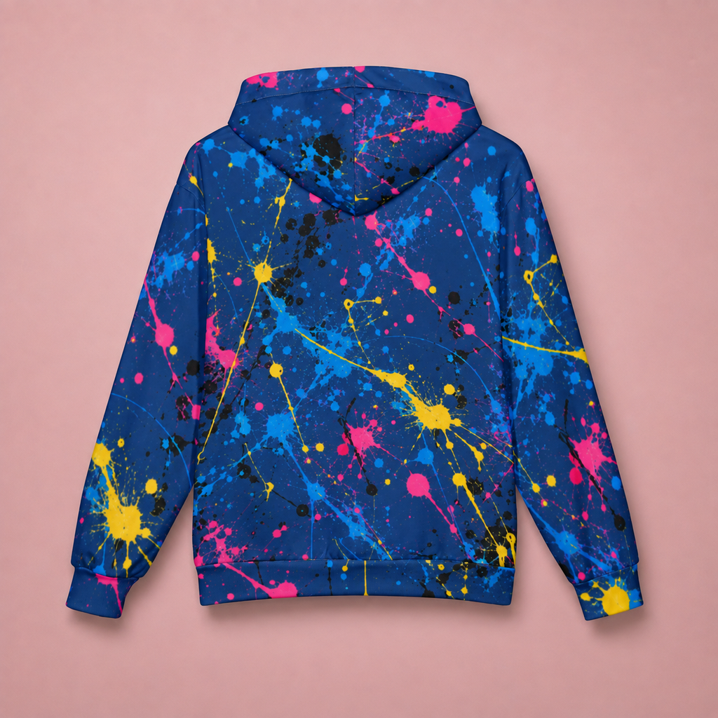Happy Face Splatter Oversized Cotton Hoodie