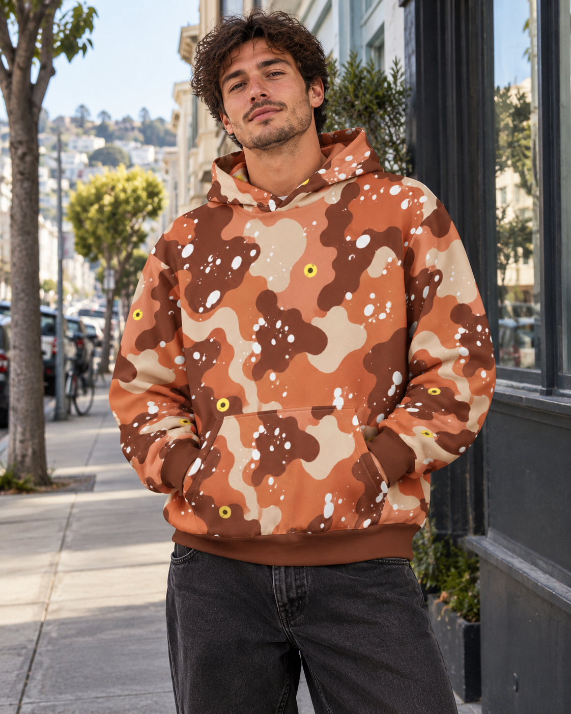 Desert Drip Oversized Cotton Hoodie