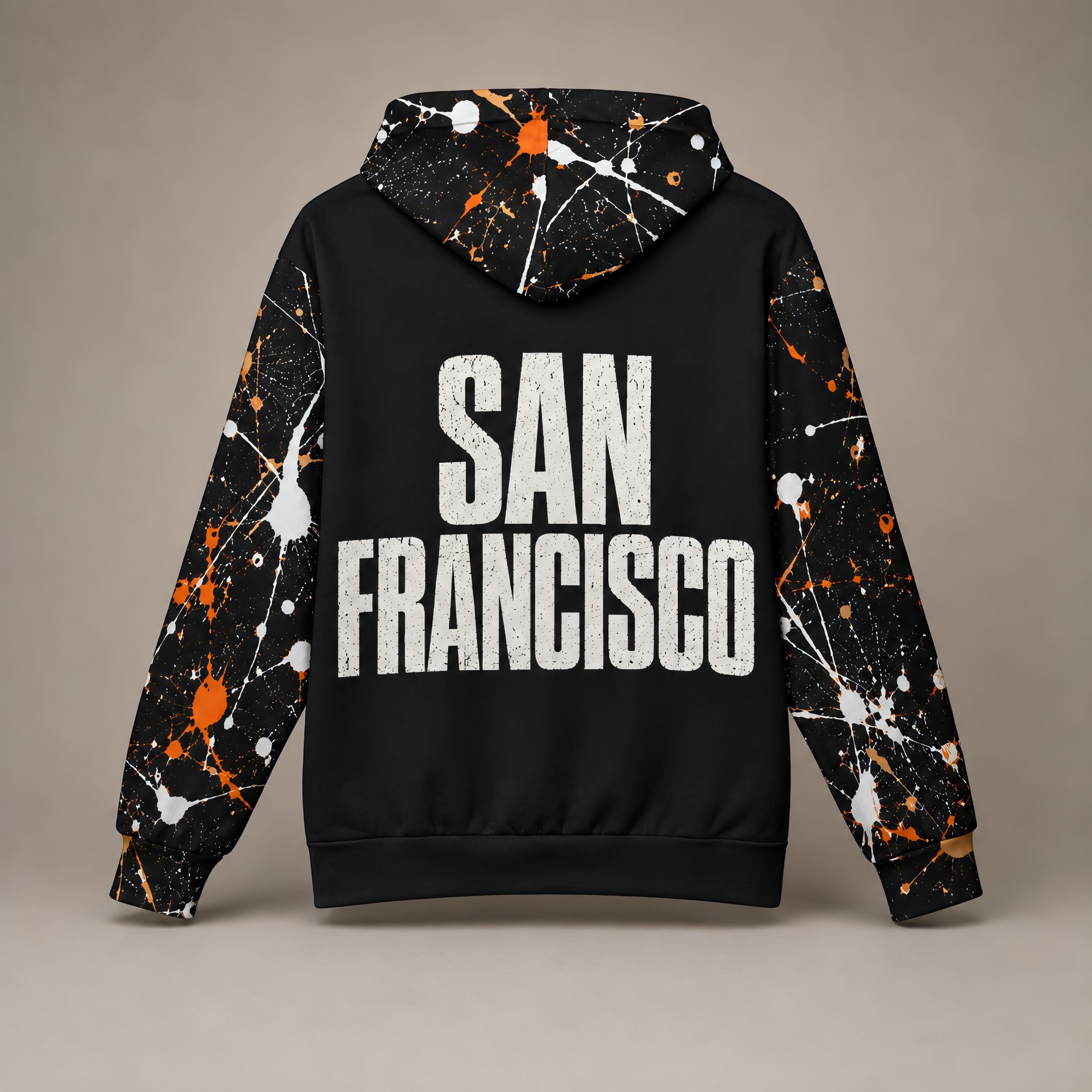 San Francisco Splatter Oversized Cotton Hoodie