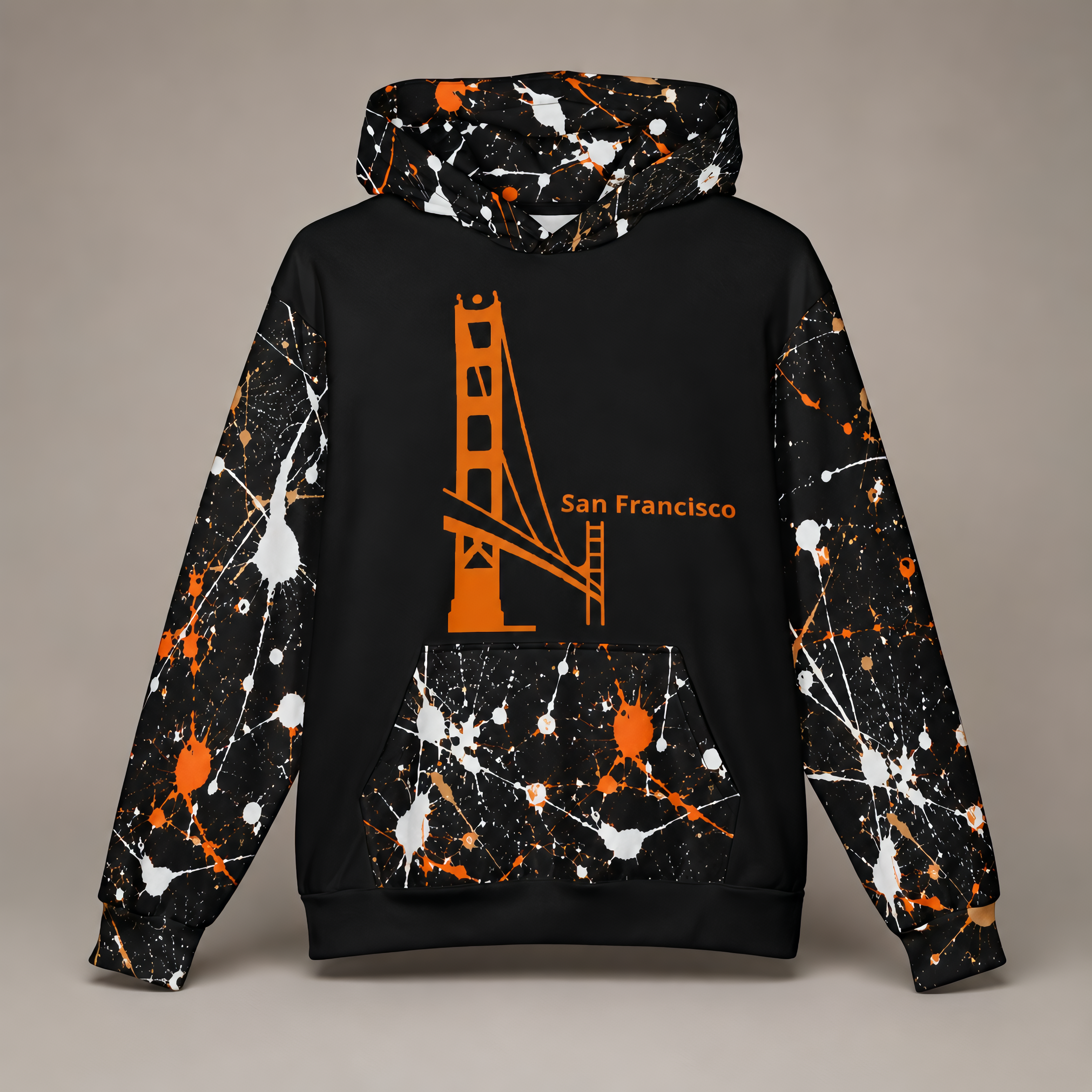 San Francisco Splatter Oversized Cotton Hoodie